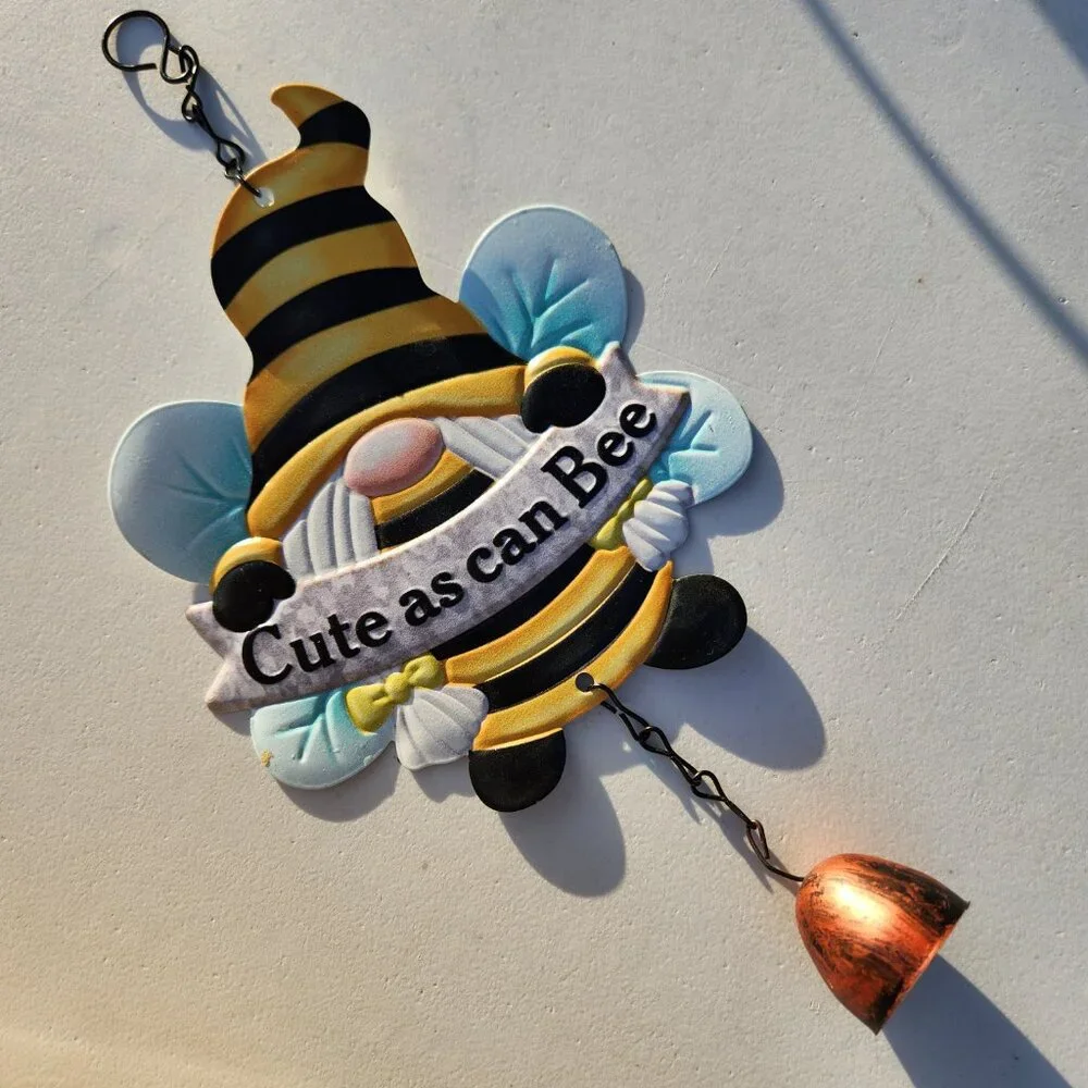 New Garden Decor Wind Chime Decoration Honeybee Bee Gnome Cute as can Bee Honey